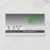 Silver Grey Gradient Palm Leaf Monogram en Logo Visitekaartje (Voorkant)