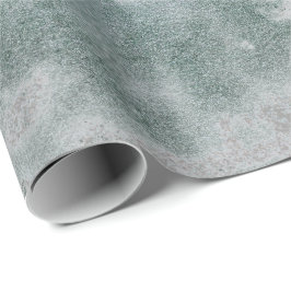 Silver Grey Grungy Marble Stone Blauwgroen Green V Cadeaupapier