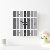 Silver Grey Hues Vierkante Klok (Huis)