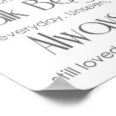 Silver Grey in Loving Memory Wedding Sign Poster (Hoek)