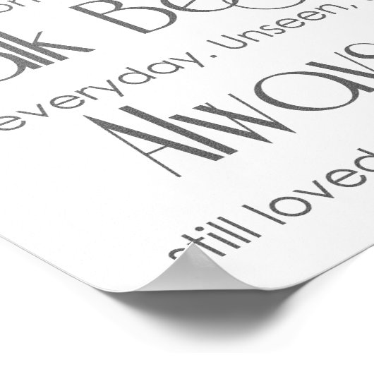 Silver Grey in Loving Memory Wedding Sign Poster (Hoek)