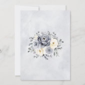 Silver Grey Ivory Floral Winter Boho Vrijgezellenf Kaart (Achterkant)