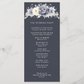 Silver Grey Ivory Floral Winter Rustic Wedding Pro Programma (Achterkant)