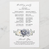 Silver Grey Ivory Floral Winter Wedding Programme (Dos)