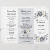 Silver Grey Ivory Programme de mariage hivernal à (Devant / Derrière)
