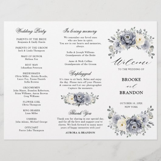 Silver Grey Ivory Programme de mariage hivernal à  (Devant)