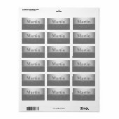 Silver Grey Kijk het Adres van de Terugkeer Etiket (Full Sheet)