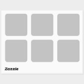 Silver Grey Large Vierkante Sticker (Vel)