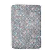 Silver Grey Mermaid Fish Scales Holografisch Badmat (Voorkant Verticaal)