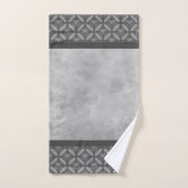 Silver Grey Metal Flowers met Pareltjes Patroon Bad Handdoek (Handdoek)
