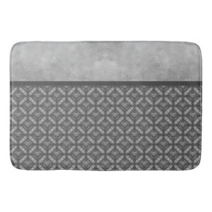 Silver Grey Metal Flowers met Pareltjes Patroon Badmat