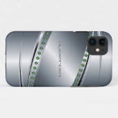 Silver Grey - Metal look - Diamonds Case-Mate iPhone Case (Achterkant (horizontaal))