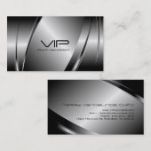 Silver Grey Metallic look-Stainless Steel Pattern Visitekaartje (Voorkant / Achterkant)