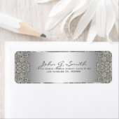 Silver Grey Metallic Pattern Swirls Etiket (Insitu)