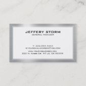 Silver Grey Metallic Textuur Visitekaartje (Achterkant)