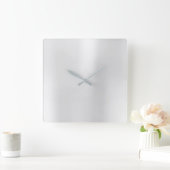 Silver Grey Minimal Monochrom Metallic Steel Vierkante Klok (Huis)