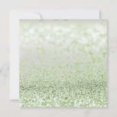 Silver Grey Minimale geboorte Mint Green Glitter Kaart (Achterkant)