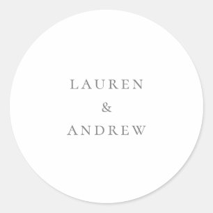 Silver Grey Minimalist Sticker Envelope zegels