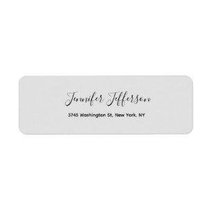 Silver Grey Modern Handschriftrein Professional Etiket