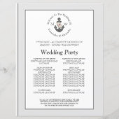 Silver Grey Nautical Floral Ancre Programme de mar (Dos)