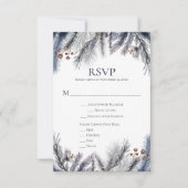 Silver Grey Navy RSVP Kaartje (Voorkant)