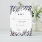 Silver Grey Navy RSVP Kaartje (Staand voorkant)
