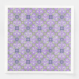 Silver Grey Paars Blue Metallic Filigree Pattern Servet