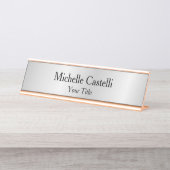 Silver Grey Professional, uniek, klassiek eenvoudi Bureau Naambordje (Voorkant)