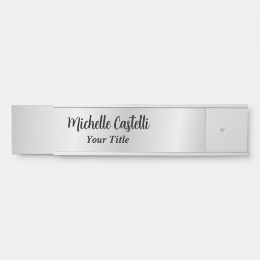 Silver Grey Professional, uniek, klassiek eenvoudi Deurbordje (Voorkant)