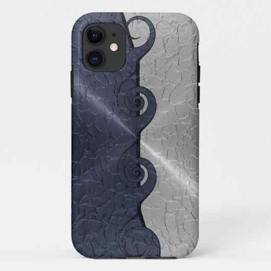 Silver Grey Roestvrij Metallic Swirl Pattern 2 Case-Mate iPhone Case (Achterkant)