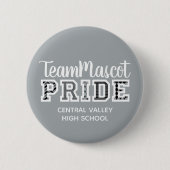 Silver Grey School Pride Mascot Name Button (Voorkant)