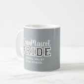 Silver Grey School Pride Mascot Name Coffee Mok (Voorkant links)