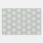 Silver Grey Seamless Arabesque Pattern Inpakpapier Vel (Voorkant 2)