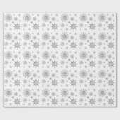 Silver Grey Snowflakes Patroon Cadeaupapier (Vlak)