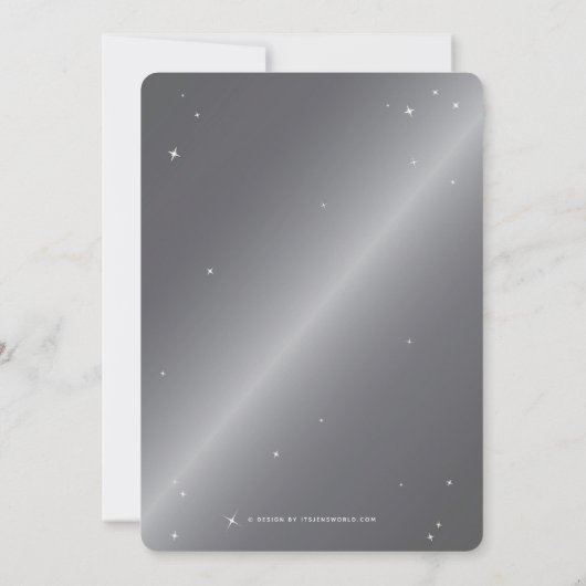 Silver-Grey Sparging Spider Web Halloween Party Kaart (Achterkant)