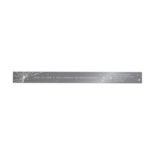 Silver-Grey Spider Web Wraparound Address Label (Individueel)
