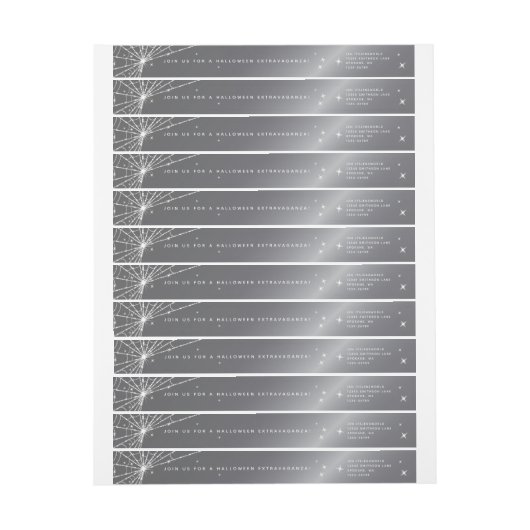 Silver-Grey Spider Web Wraparound Address Label (Vel)