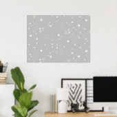 Silver Grey Starlight Patroon Poster (Thuiskantoor)