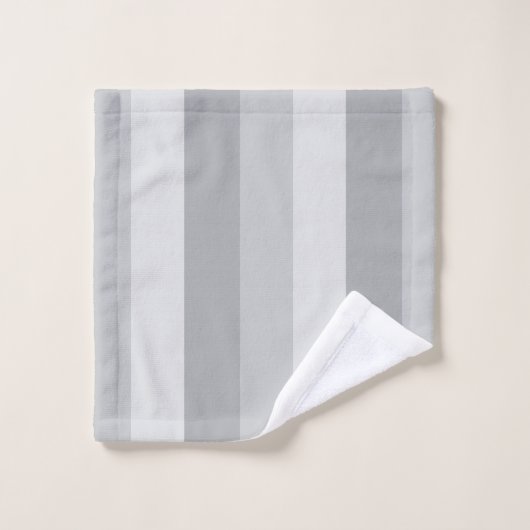 Silver Grey Striped Bad Handdoek (Wasdoekje)