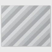 Silver Grey Striped Cadeaupapier (Vlak)