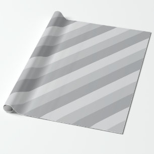Silver Grey Striped Cadeaupapier