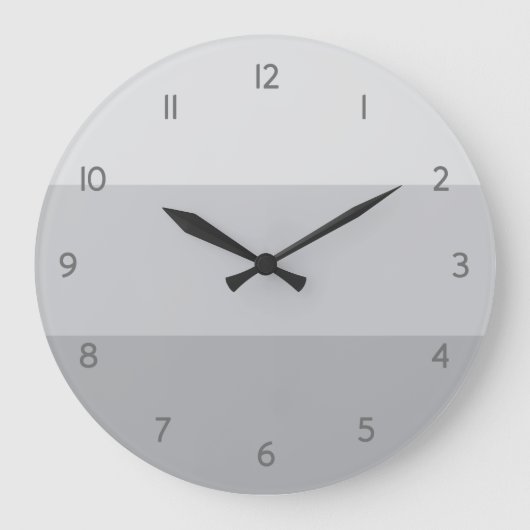 Silver Grey Striped Grote Klok (Voorkant)