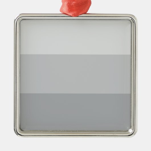 Silver Grey Striped Metalen Ornament (Voorkant)