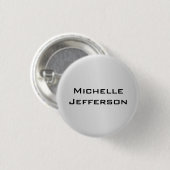 Silver Grey Stylish Trendy Modern Name Ronde Button 3,2 Cm (Voorkant /achterkant)