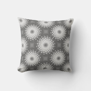 Silver Grey Twirl Pattern Dot Kussen