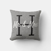 Silver Grey White Abstract Pattern Monogram Kussen (Voorkant)