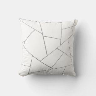 Silver Grey White Geometric Glam #1 (Faux Folie) Kussen