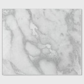 Silver Grey White Marble Metallic Monochromatica Cadeaupapier (Vlak)