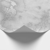 Silver Grey White Marble Metallic Monochromatica Cadeaupapier (Hoek)
