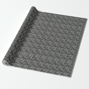 Silver Grey Zebra Stripes Pattern Cadeaupapier